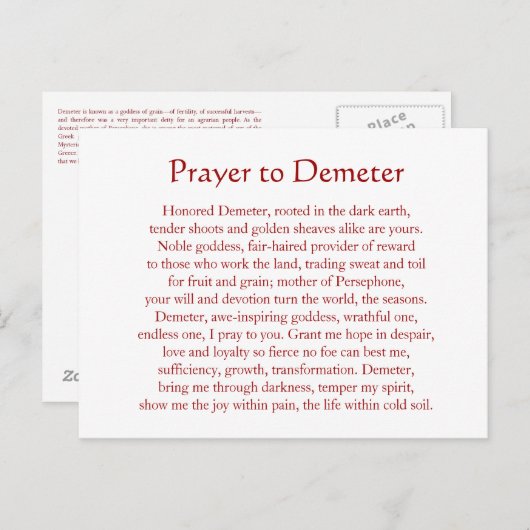 De Sleutelhanger van Demeter Briefkaart (Voorkant / Achterkant)