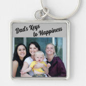 "De sleutels tot geluk van papa" Gepersonaliseerde Sleutelhanger (Voorkant)
