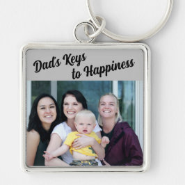 "De sleutels tot geluk van papa" Gepersonaliseerde Sleutelhanger