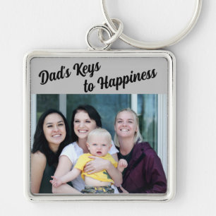 "De sleutels tot geluk van papa" Gepersonaliseerde Sleutelhanger