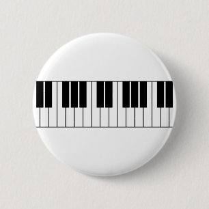 De Sleutels van de piano Ronde Button 5,7 Cm