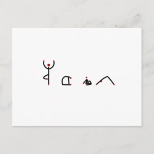 De slimme figuur van yoga stelt spelling YOGA voor Briefkaart