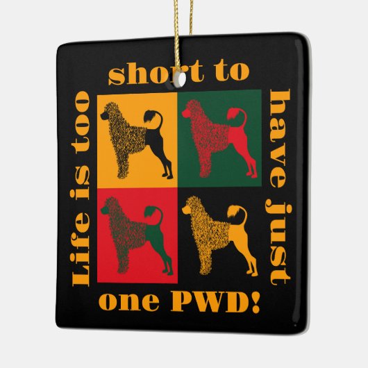 De slimme Portugese waterhond Keramisch Ornament (Links)