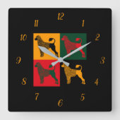 De slimme Portugese waterhond Vierkante Klok (Voorkant)