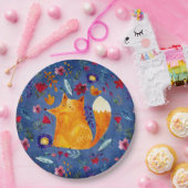 De slimme vos in de ventilatortuin papieren bordje (Feest)