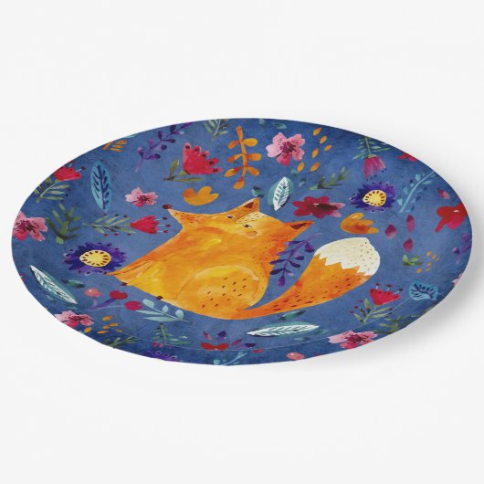 De slimme vos in de ventilatortuin papieren bordje (Gekanteld)