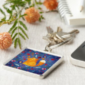 De slimme vos in de ventilatortuin sleutelhanger (Zijkant)