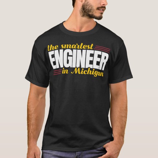 De slimste ingenieur in Michigan T-shirt (Voorkant)