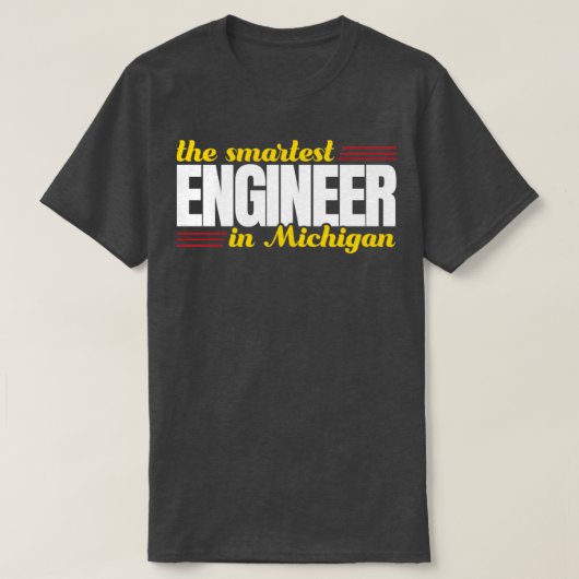 De slimste ingenieur in Michigan T-shirt (Design voorkant)