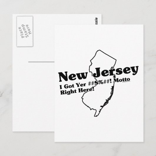 De slogan van de staat New Jersey Briefkaart (Voorkant / Achterkant)