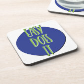 De slogan van Easy Does IT Recovery Bier Onderzetter (Linkerzijde)