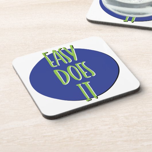 De slogan van Easy Does IT Recovery Bier Onderzetter (Linkerzijde)