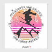 De sloppenwijken noemen de Retro Sunset Skier Sticker (Vel)