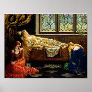De sluipende schoonheidsolie op schilderdoek poster