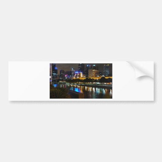 De sluipende Yarra- en Melbourne-skyline in de nac Bumpersticker (Voorkant)
