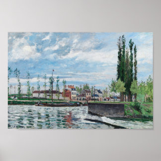 De sluis bij Pontoise (1872) van Camille Pissarro Poster