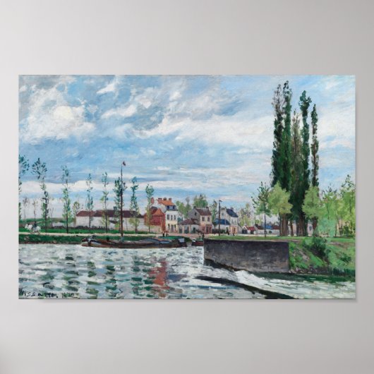 De sluis bij Pontoise (1872) van Camille Pissarro Poster (Voorkant)