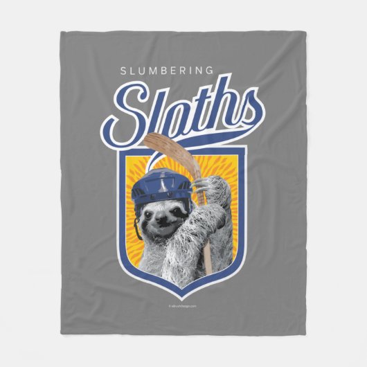 De Slumbering Sloths (Hockey Team) Fleece Deken (Voorkant)