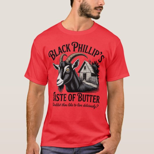 De smaak van boter van Black Phillip T-shirt (Voorkant)