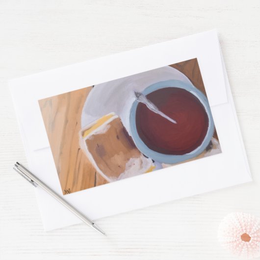 De smaak van warmte rechthoekige sticker (Envelop)