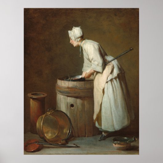 De smaakmaker Maid - Jean-Siméon Chardin Fine Art Poster (Voorkant)