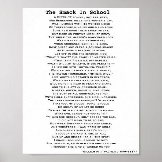 DE SMACK IN SCHOOLPOEM-poster Poster (Voorkant)