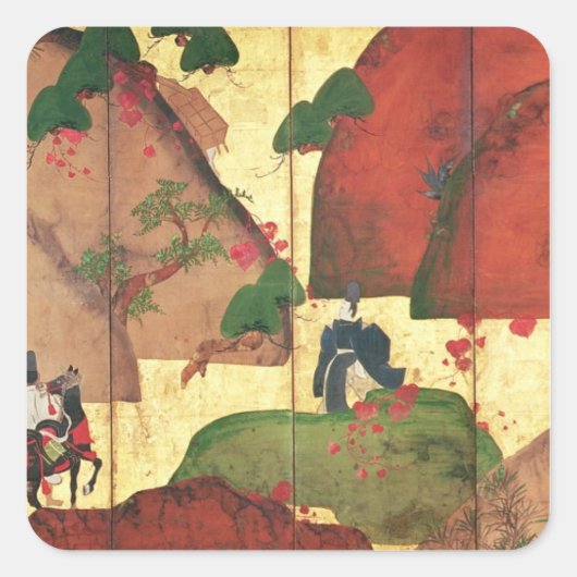 De smalle weg van Ivy Vierkante Sticker (Voorkant)