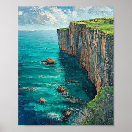 De Smaragden Afgrond: Een Getextureerde Symfonie v Poster (Voorkant)