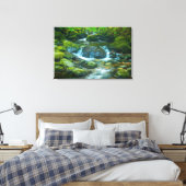 De smaragdgroene stroom van de Ierse beek Canvas Afdruk (Insitu (Slaapkamer))