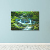 De smaragdgroene stroom van de Ierse beek Canvas Afdruk (Insitu (Houten vloer))