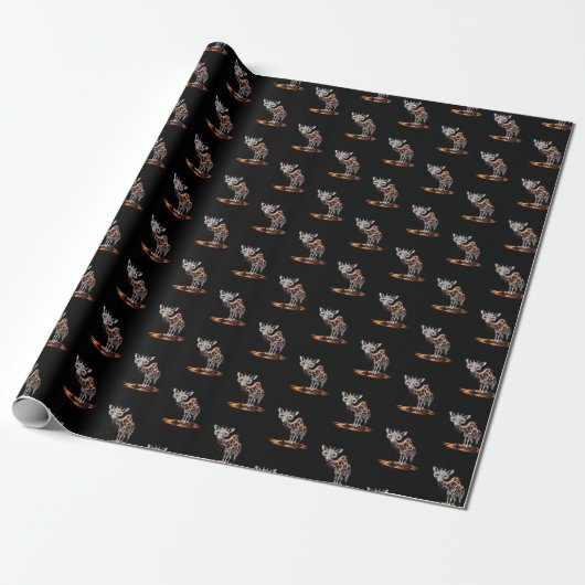 De Smeltende Giraffe Funny Surrealistische Kunst D Cadeaupapier (Uitgerold)