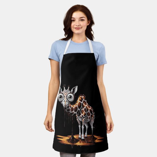 De Smeltende Giraffe Funny Surrealistische Kunst D Schort (Gedragen)