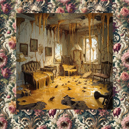De Smeltende Kamer — Gothische Surrealistische Can Canvas Afdruk