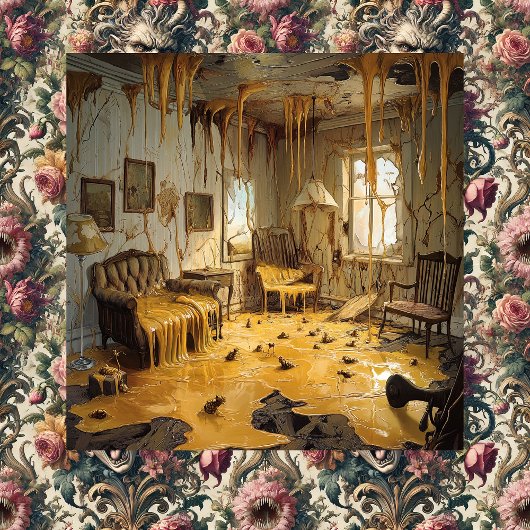 De Smeltende Kamer — Gothische Surrealistische Can Canvas Afdruk