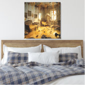 De Smeltende Kamer — Gothische Surrealistische Can Canvas Afdruk (Insitu (Slaapkamer))