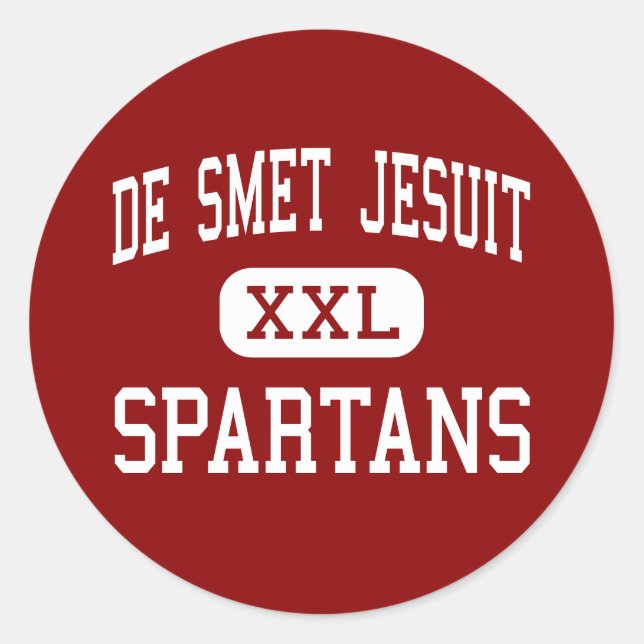 De Smet Jesuit - Spartans - High - Saint Louis Ronde Sticker (Voorkant)