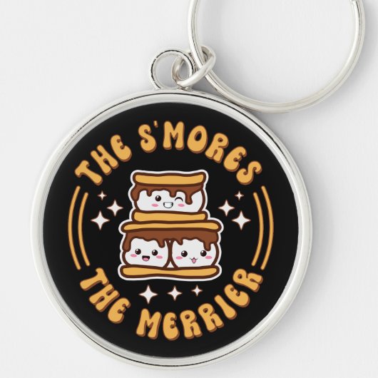 De S'mores De Merrier Grappige Kawaii Camping Gift Sleutelhanger (Voorkant)