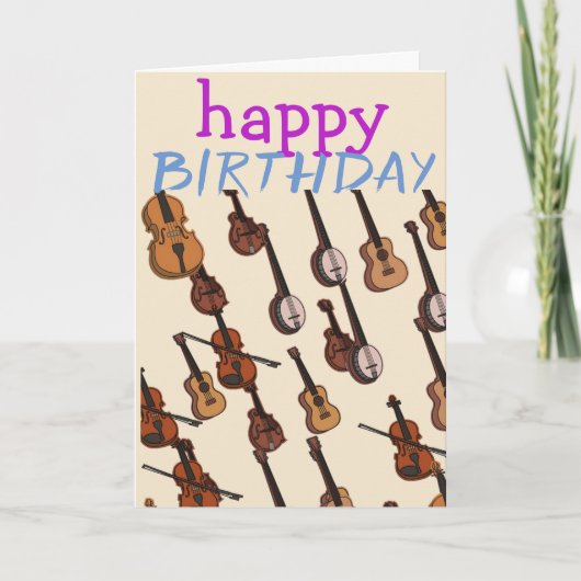 De snaarinstrumentenverjaardag van de musicus kaart (Voorkant)
