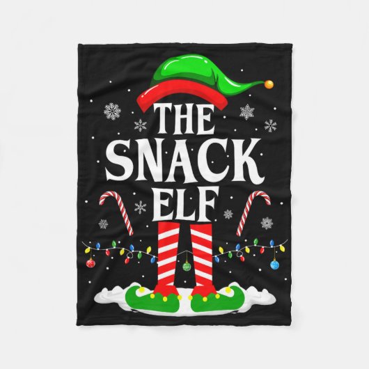 De Snack Elf Kerstmis Grappige Matching Familie Gr Fleece Deken (Voorkant)