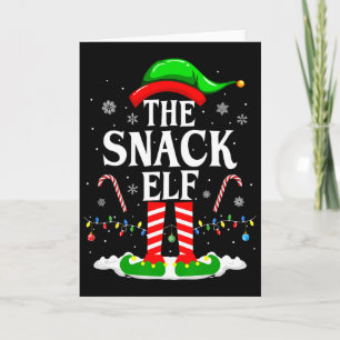 De Snack Elf Kerstmis Grappige Matching Familie Gr Kaart