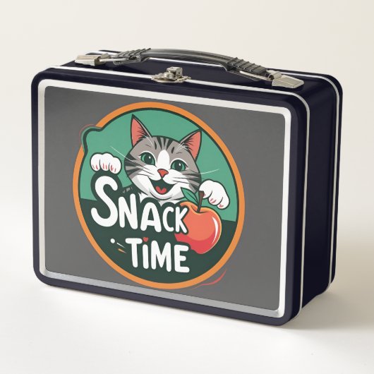 De snacktijd van de kat – Cute Cartoon Kat eet sna (Voorkant)