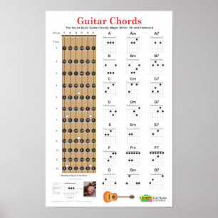 De Snaren van de gitaar en Poster Fretboard