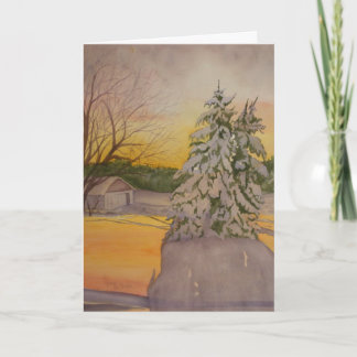 De sneeuw behandelde Boerderij Shaffer Feestdagen Kaart