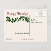 De sneeuw bond het Briefkaart van Kerstmis van de (Achterkant)