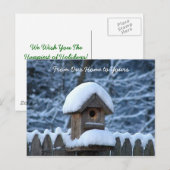De sneeuw Groet van de Vakantie van het Vogelhuis Feestdagenkaart (Voorkant / Achterkant)