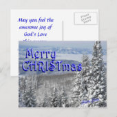 De sneeuw in berg-past aan feestdagenkaart (Voorkant / Achterkant)