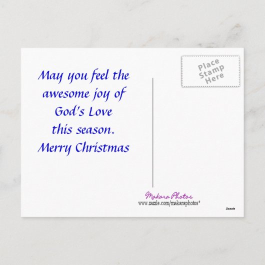 De sneeuw in berg-past aan feestdagenkaart (Achterkant)