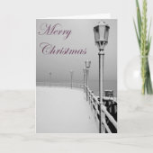 De sneeuw Kerstkaart van de Pijler Worthing Feestdagen Kaart (Voorkant)