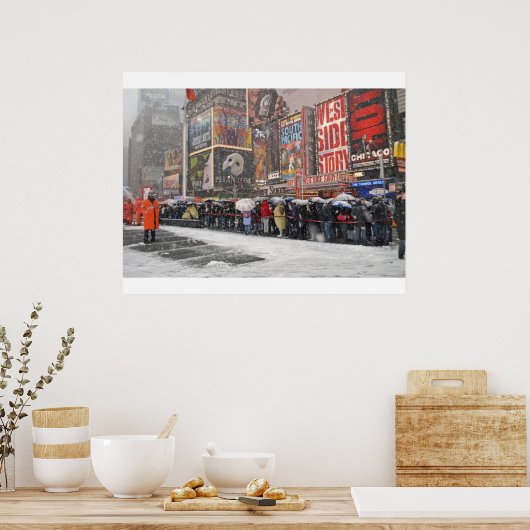 De sneeuw moet in druk worden gezet poster (Keuken)