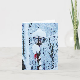 De sneeuw PostKerstkaart van de Lamp Feestdagen Kaart